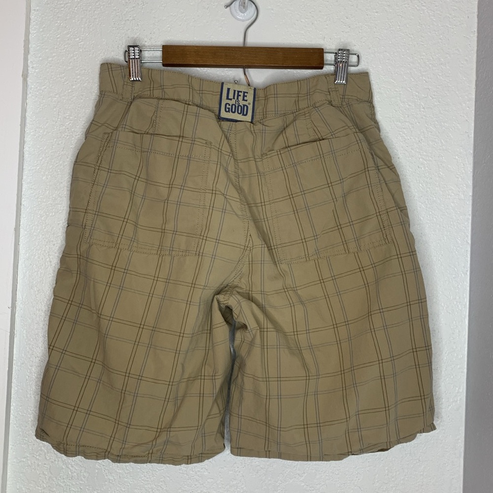 Life is Good reversible shorts pockets brown / plaid